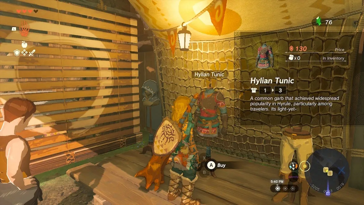 Où acheter le set d'armure hylienne dans Tears of the Kingdom