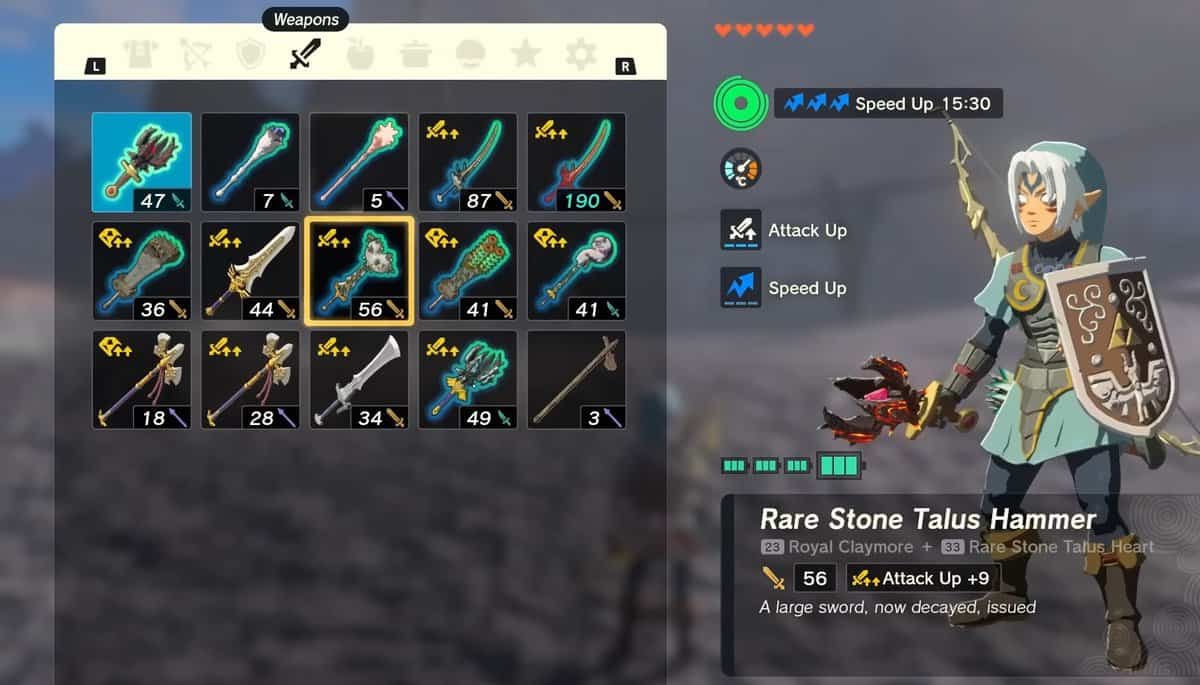 Zelda : Tears Of The Kingdom - Les modificateurs d'armes expliqués