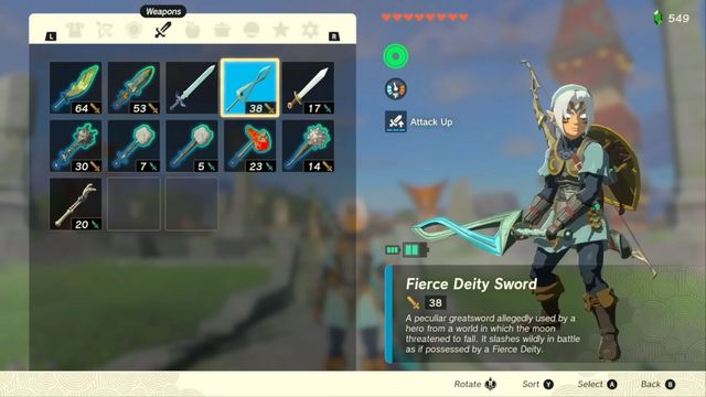 Zelda : Tears Of The Kingdom - Les meilleures armes de départ