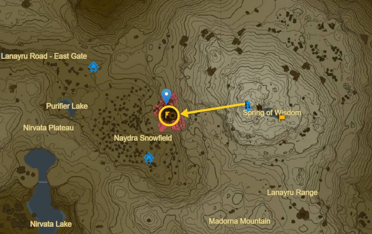 Comment se rendre au gouffre du champ de neige de Naydra - Zelda : Tears Of The Kingdom