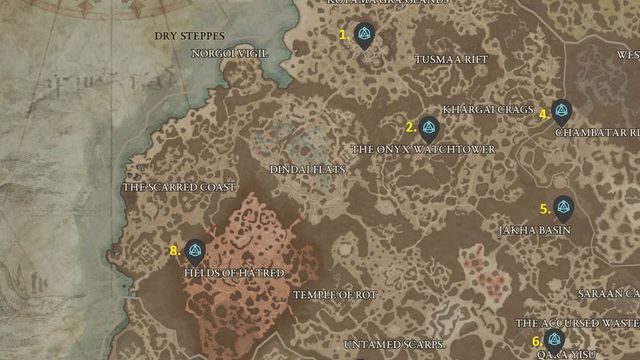 Point de repère des steppes sèches - Diablo 4