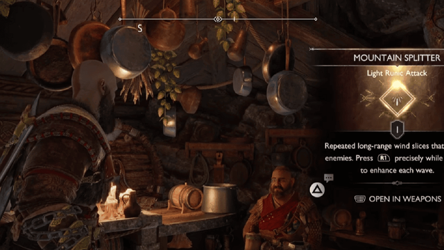 God Of War : Ragnarok - Où obtenir le Mountain Splitter Runic