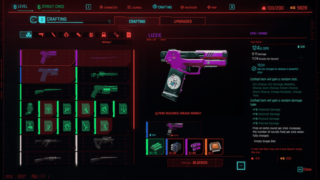 Cyberpunk 2077 - Guide de fabrication des armes