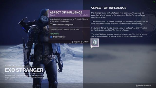 Destiny 2 La saison des élus - Aspects d'influence