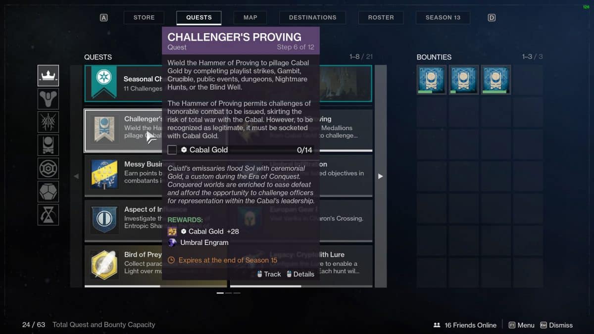Destiny 2 La saison des élus - Les preuves de Challenger