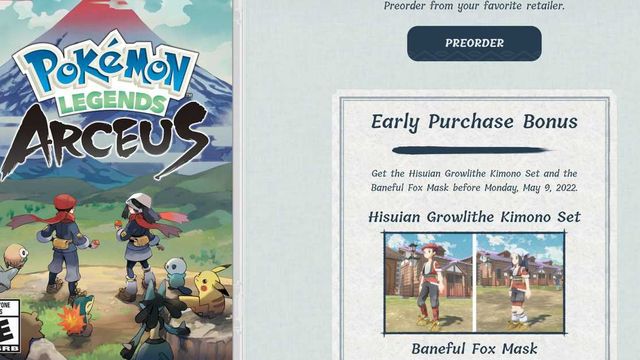 Pokemon Legends : Guide des bonus de précommande Arceus