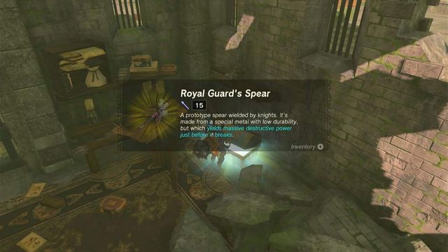 Emplacement de la lance de la garde royale - Zelda : Tears Of The Kingdom