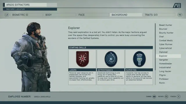 Starfield : Tous les antécédents de personnages – Classes expliquées