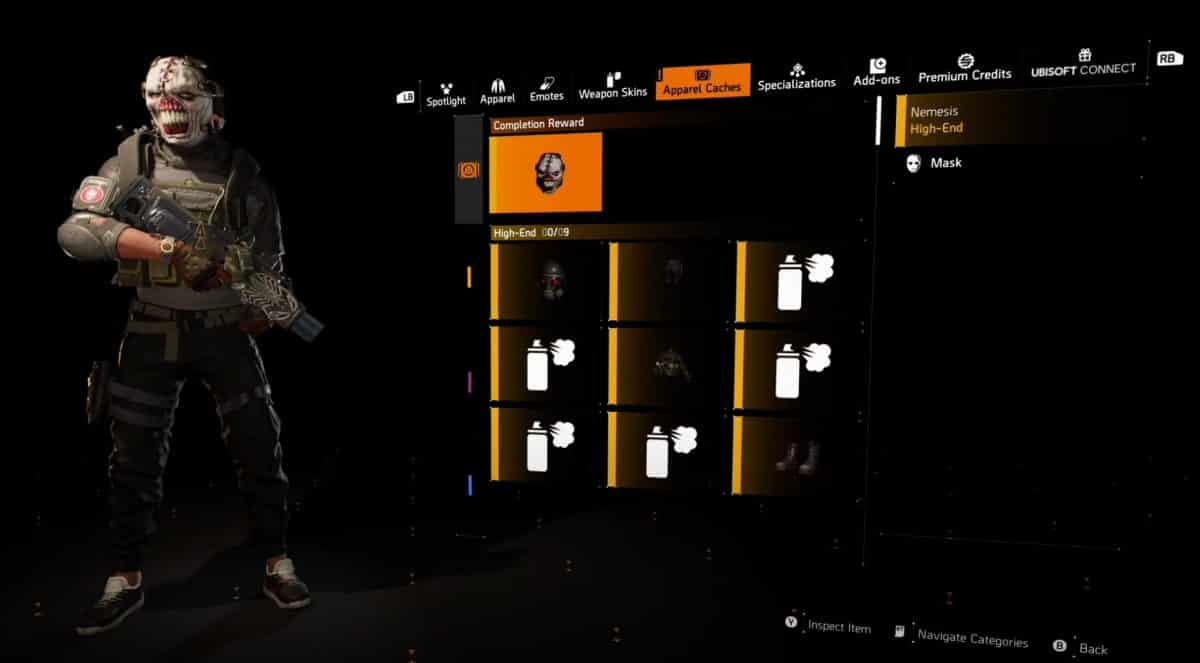 Comment obtenir le masque Resident Evil Nemesis dans The Division 2