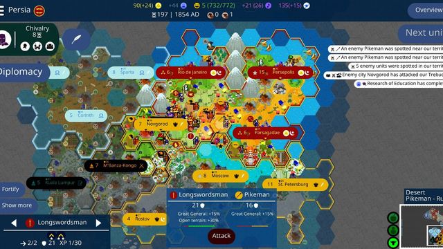 Unciv est une version gratuite et open-source de Civilization 5 qui vient sur Steam