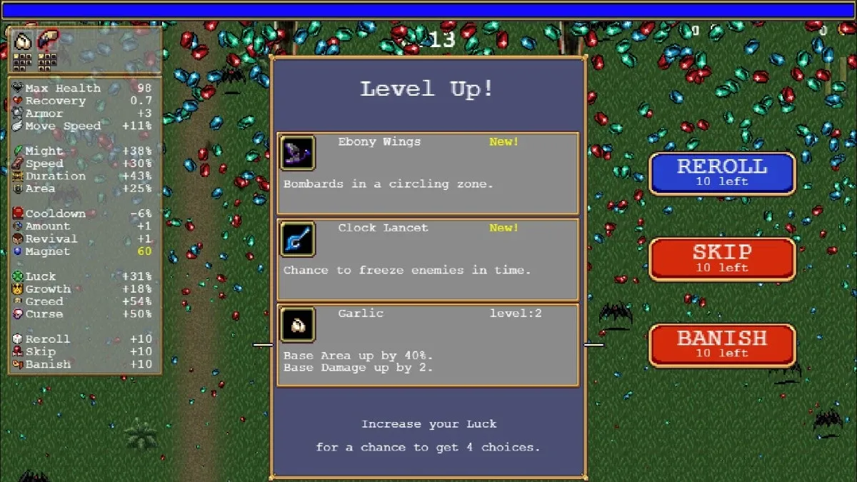 Vampire Survivors : Guide d'évolution des armes