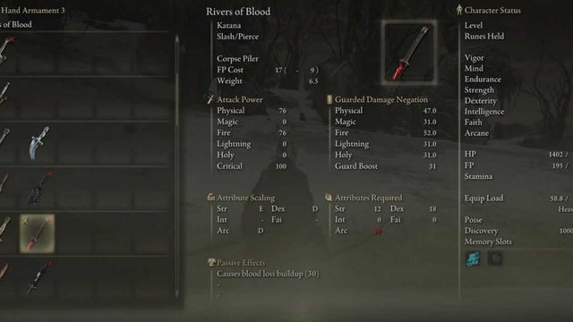 Elden Ring : Où trouver Rivers of Blood Katana