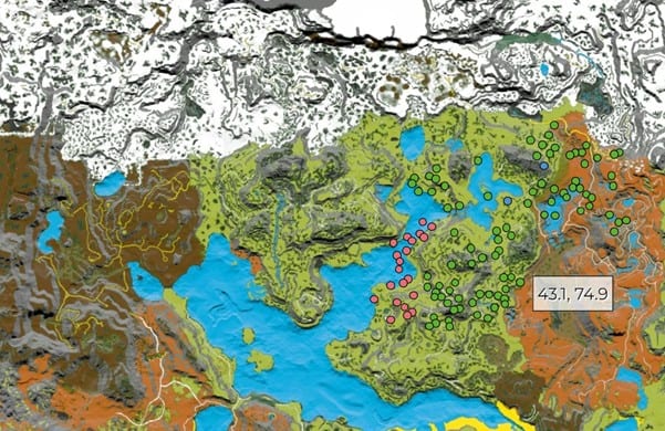 Ark : Valguero - Emplacements des gemmes