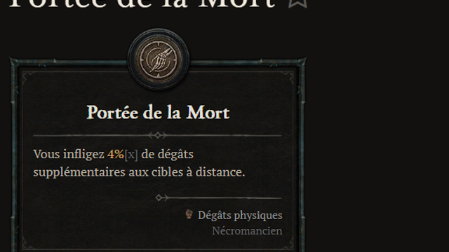 Portée de la Mort Diablo 4