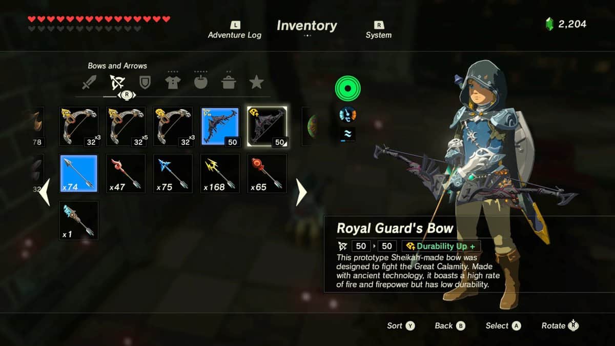 Comment obtenir un arc royal dans Zelda: Breath Of The Wild