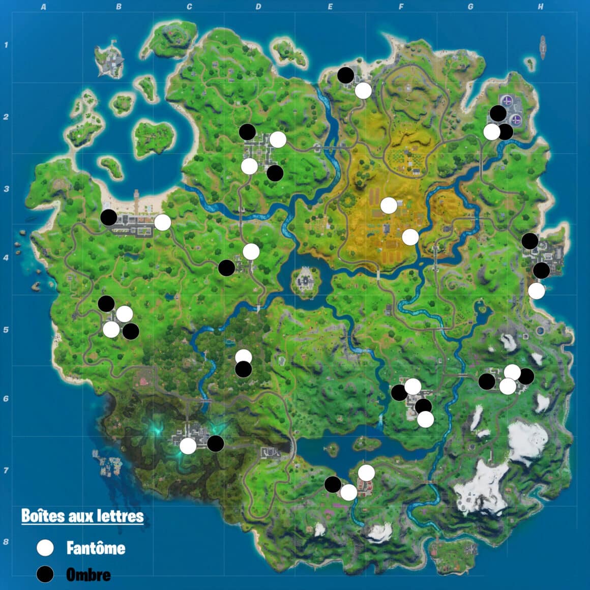 Trouver toutes les boîtes aux lettres | Guide Fortnite Saison 2