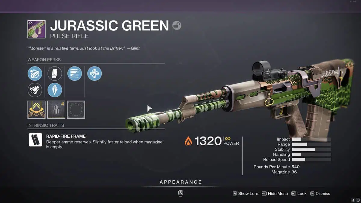 Destiny 2 : Comment obtenir le fusil vert de Jurassic