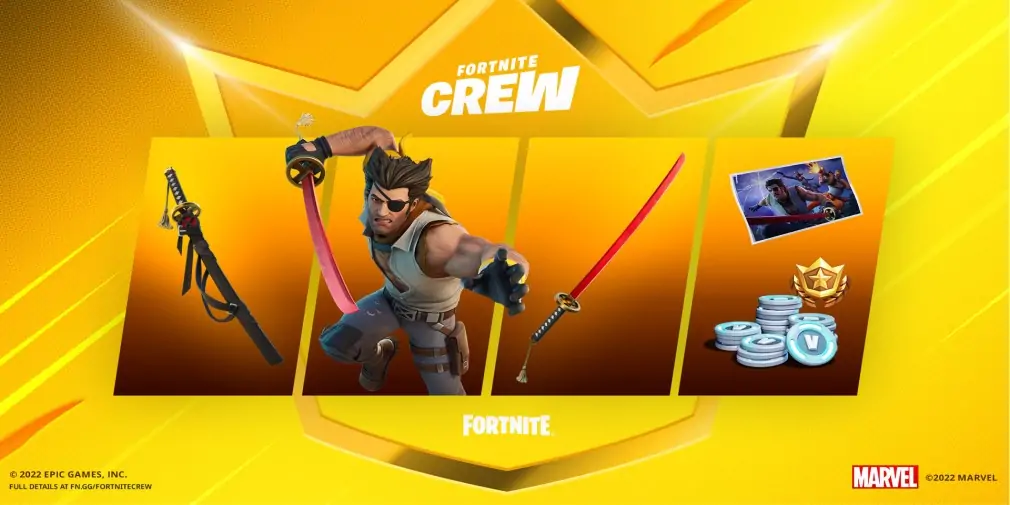 Le Crew Pack d'août 2022 de Fortnite présente le skin Wolverine Zero