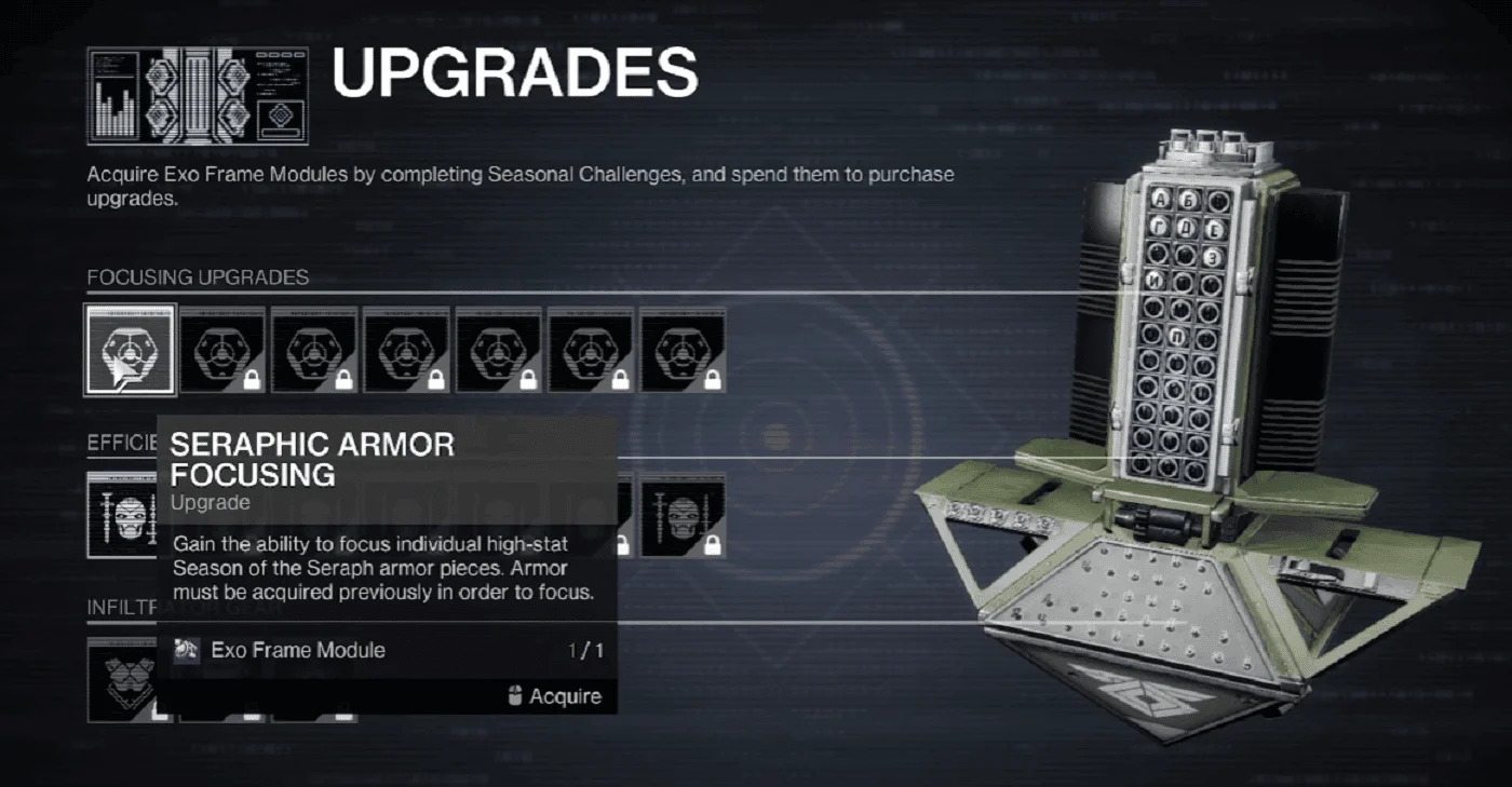 Destiny 2 : Season Of The Seraph - Comment obtenir les modules Exo Frame