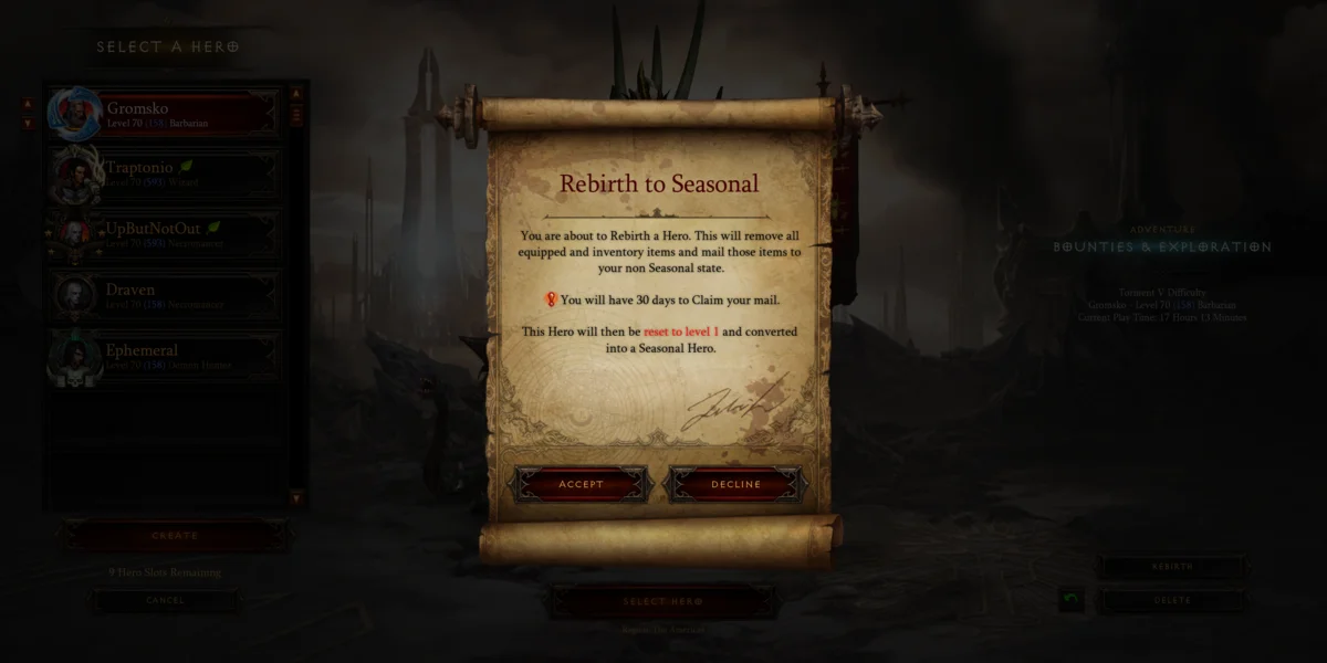 Diablo 3 : Qu'est-ce que Rebirth et devriez-vous l'utiliser ?