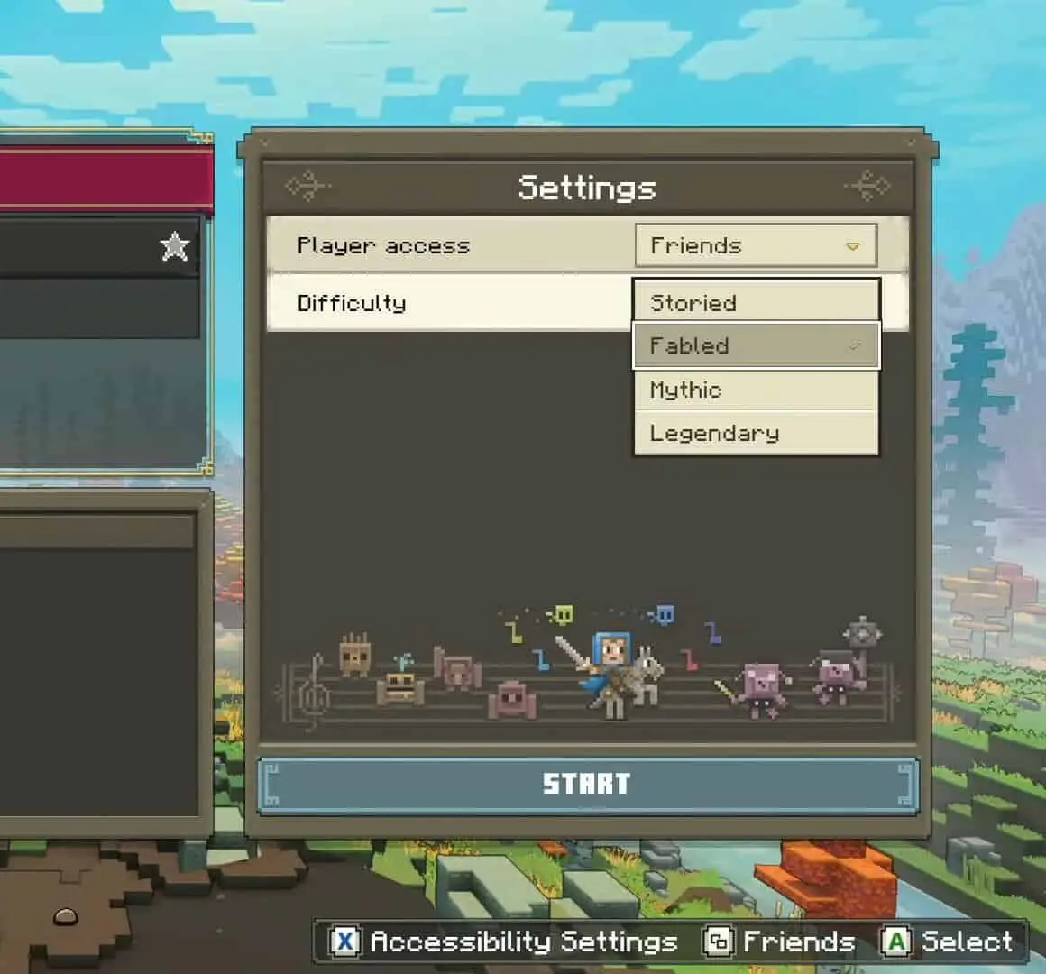 Explication des différences de difficulté dans Minecraft Legends