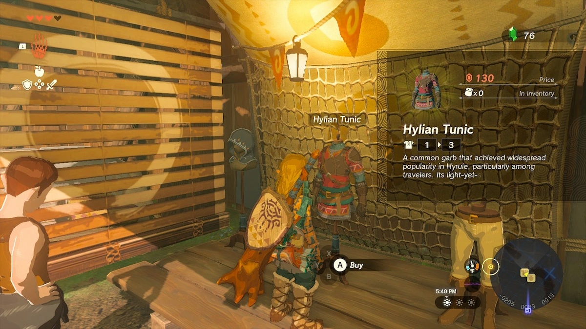 Où acheter le set d'armure hylienne dans Tears of the Kingdom