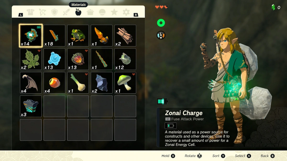 Zelda : Tears of the Kingdom - Comment utiliser la charge Zonai