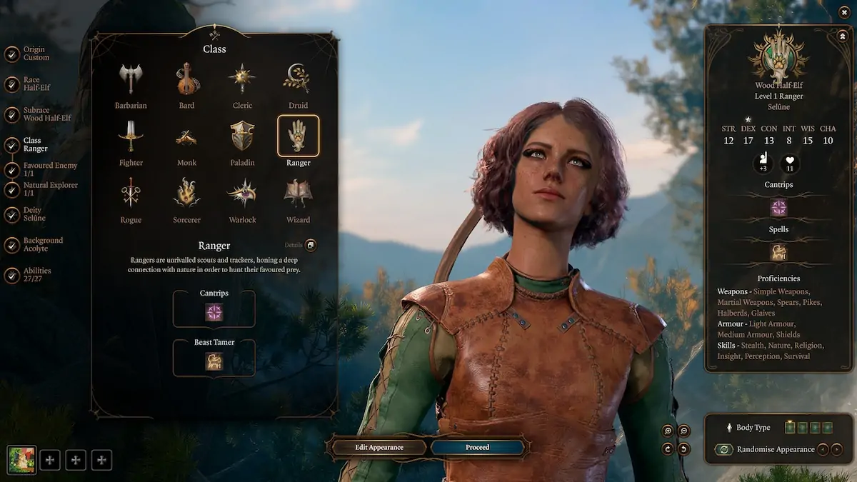 Baldur's Gate 3: Classe et de compétences du Rodeur