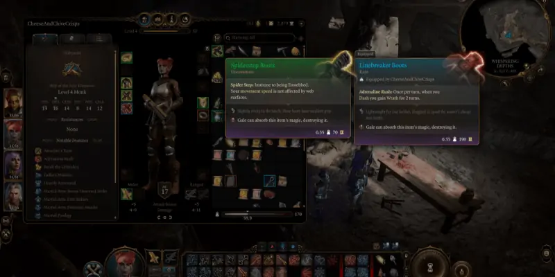 Baldur's Gate 3 : Où trouver des bottes Spiderstep